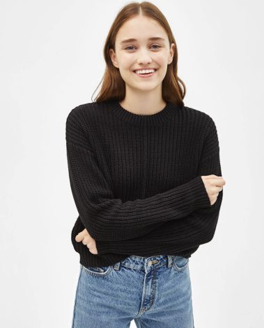 Cropped Sweatshirts for Women Cotton Long Sleeve Crop Tops Crewneck Pullover Oversized Sweater
