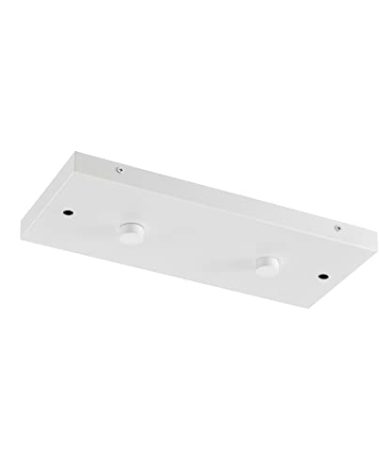Two Pendant Light Linear Canopy Accessory Light Kit, 14 inch Flush Mount Cluster Canopy, Hanging 2 Lights with One Outlet Box for Kitchen Island, Mounting Hardware Included, Matte White…
