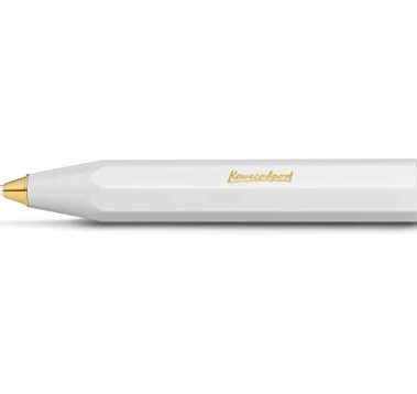 Kaweco CLASSIC SPORT Ball Pen White I Retractable Ballpoint Pen with Standard D1 Refills 10.5 cm