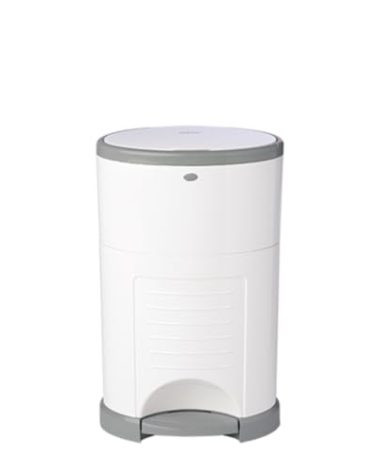 Diaper Dekor Mini Hands-Free Diaper Pail | Easiest to Use | Just Step – Drop – Done | Doesn’t Absorb Odors | Most Economical Refill System | 70% Recycled Materials | EKO White