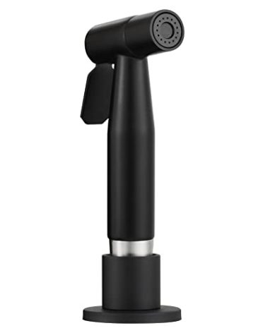 CIENCIA Kitchen Sink Side Sprayer Set Stainless Steel Pull Out Spray Head with Hose and Holder, Black, WS030CF