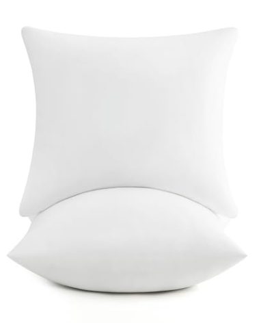puredown® 18x18 Pillow Inserts, Full Fluffy Square Down Alternative Stuffer Set of 2, Soft Plush Decorative Throw Pillows for Couch, Sofa, Bed and Home Decor
