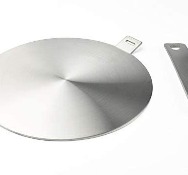 RUNZI Induction adapter, converter disc for induction cooking plate, heat diffusion plate with detachable handle and base, 20 cm………