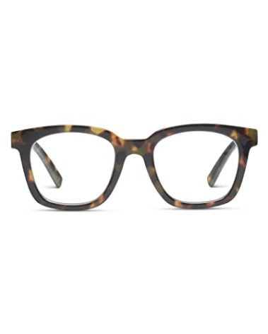 Peepers by PeeperSpecs Women's to The Max Square Blue Light Blocking Reading Glasses, Tortoise, 49 + 1.5