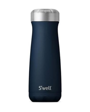 S'well Stainless Steel Traveler, 20oz, Azurite, Triple Layered Vacuum Insulated Containers Keeps Drinks Cold for 36 Hours and Hot for 15, BPA Free, Easy Carrying On the Go