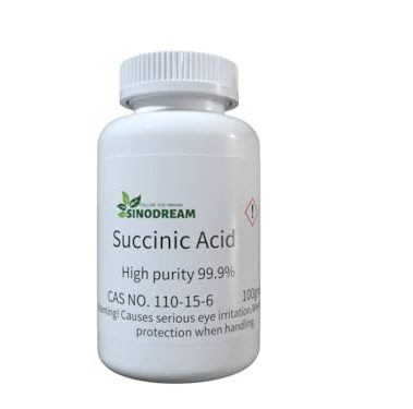 succinic Acid high Purity Crystal 99.9% min 100grams
