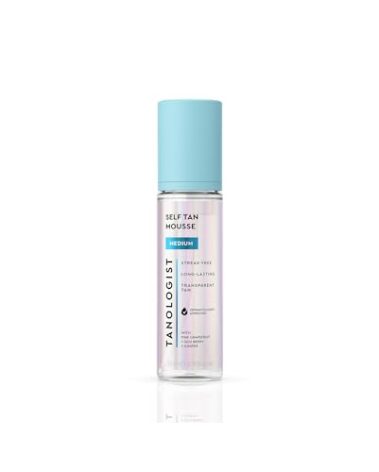 Tanologist Medium Self Tan Mousse, Clear Self-Tanning Mousse, Streak-Free, Natural Glow, No Fake Tan Smell Or Orange Tone, Long Lasting, Clean Ingredients, Vegan, 6.76 fl. oz/200 ml Bottle