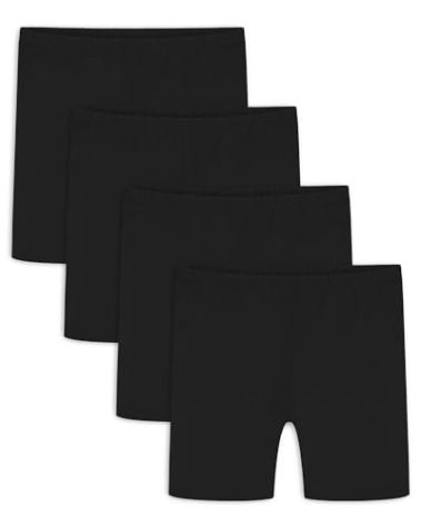 Auranso Girls Bike Shorts Cartwheel Dance Biker Under Dress Shorts for Girls 4Pack Black 5-6T