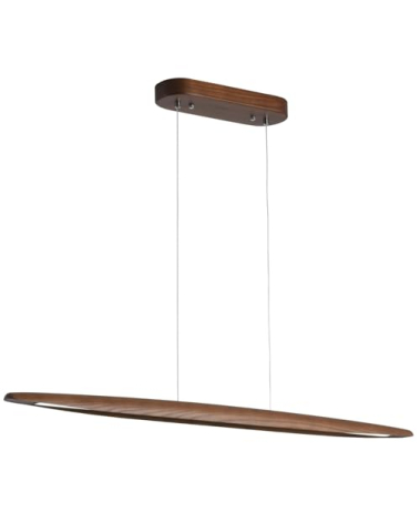 YISDESIGN 51" Wood Linear Pendant Light Wood Dining Room Light Fixture Modern Pool Table Lights Kitchen Island Lights for Dining Room Bar Kitchen Island Walnut Color