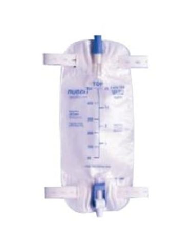 Teleflex Medical Inc Teleflex Easy-Tap Leg Bag, Medium, 19 oz, 500 ml, 18 Tubing, Anti-Reflux Valve, Cloth Straps, Easy Flip Drain (Pack of 5), White
