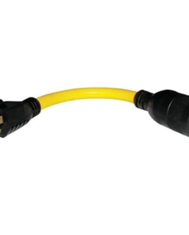 Boston Industrial Twist-To-Lock Converter Adapter 15A Male to 20A Female - STW 600V - 12"