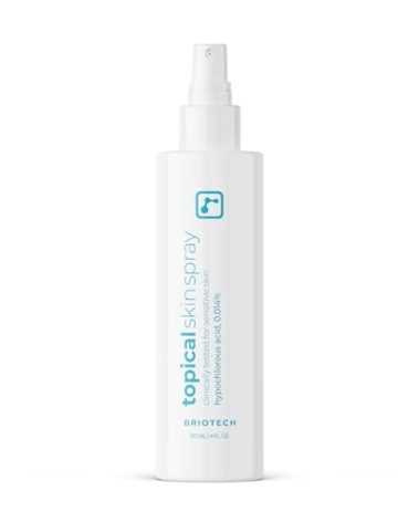 BRIOTECH Topical Skin Spray, Hypochlorous Acid Spray for Sensitive Skin, HOCl Facial Mist, Full Body Support Against Irritation, Calm Redness, Soothe Foot & Scalp, 4 oz