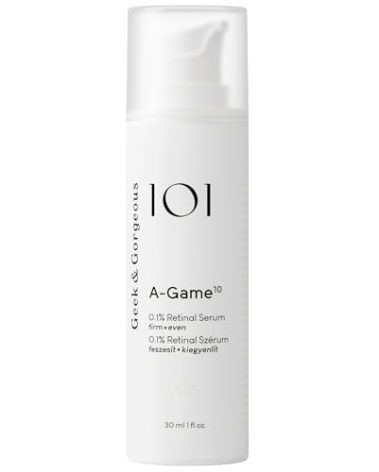 Geek & Gorgeous - A-Game 10-0.1% Retinal Serum - Silky, Lightweight, High-strength, Anti-Aging Formula - all skin types, especially combination & oily - 1 oz