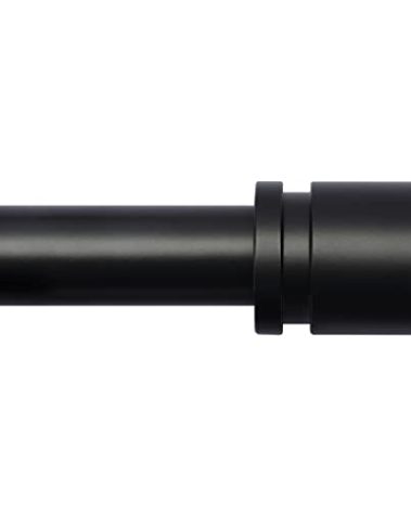 Byondeth Curtain Rods for Windows 16 to 144 Inches Adjustable Length 1 Inch Diameter Window Curtain Rod with Aluminium Finials, Black