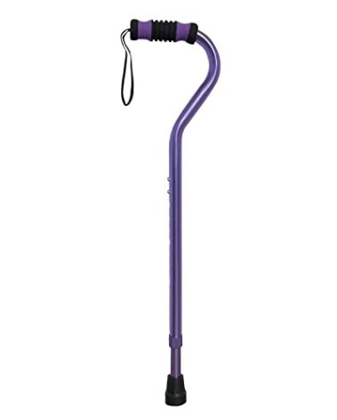 Sky Med Aluminum Lightweight Bariatric Heavy Duty Cane-600lbs Weight Capacity, for Women, 1.3 lbs., Soft Handgrip, Carrying Strap, Offset Handle, (Purple)