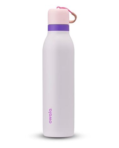Owala FreeSip Twist Insulated Stainless Steel Water Bottle with Straw for Sports and Travel, BPA-Free, 24-oz, Pink/Purple (Dreamy Field)