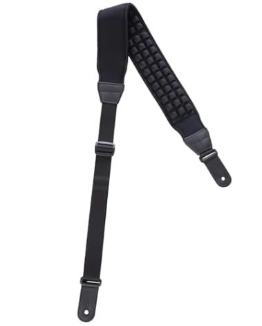 KLIQ AirCell Guitar Strap for Bass & Electric Guitar with 3" Wide Neoprene Pad and Adjustable Length from 46" to 56" (Regular), Black
