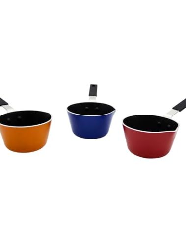 IMUSA USA Nonstick Multi Mini Sauce Pan with Silicone Handle Varies, You May Receive Red, Orange, Blue Color (Pack of 1)