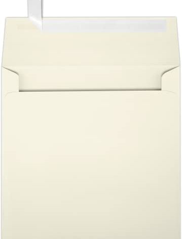 LUXPaper Square Invitation Envelopes | Peel & Press | 6 1/2" x 6 1/2" | Natural | 70lb. Text | 50 Qty