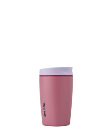 Owala SmoothSip Slider Insulated Stainless Steel Coffee Tumbler, Reusable Iced Coffee Cup, Hot Coffee Travel Mug, BPA Free 12 oz, Purple/Pink (Crochet Queen)