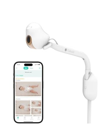 CuboAi 2025 New Model Smart Baby Monitor 3: Sleep Safety Alerts for Covered Face Rollover, 2.5K QHD Night Vision WiFi Camera, 2-Way Audio, Humidity Sensor, Lullabies. App Control (Wall Mount Set)