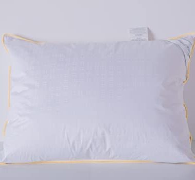Eastwarmth Goose Down Feather Soft Pillows Queen Size One Pillow 100% Cotton Supportive Cool Bed Pillows for Back Side Stomach Sleepers
