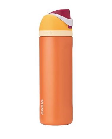 Owala FreeSip Insulated Stainless Steel Water Bottle with Straw for Sports, Travel, and School BPA-Free Sports Water Bottle, 24 oz, Citrus Crush
