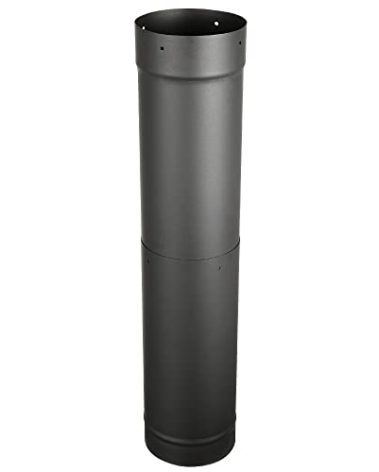 AllFuel HST 38" to 70" Telescoping Pipe for 6" Diameter Black Single Wall Stove Pipe