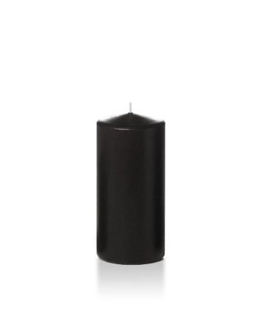 yummi 3" x 6" Black Round Pillar Candles - 3 per Pack