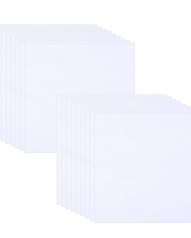 20PCS Embroidery Fabric, 10x10 Inch White Cotton Fabric Squares, Precut Quilting Squares Bundle Layer Cakes Embroidery Cloth for DIY Craft Sewing Making (White)