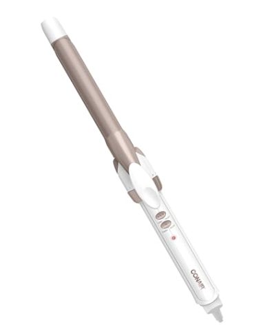 Conair Double Ceramic 3/4-Inch Curling Iron, ¾-Inch Barrel Creates Tight Curls, Hair Curler for Use on Short, Medium, and Long Hair, White