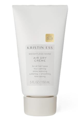 Kristin Ess Hair Weightless Shine Air Dry Cream for Curl Definition, Smoothing + Blowout Prep - Frizz Control - Light Hold - Women's Styling Product for Frizzy, Wavy + Curly Hair - Vegan