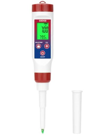 Smart pH Meter for Food, GIDIGI Digital Food pH Tester, Accurate Canning pH Test Kits with ATC, Professional Fermenting pH Test Pen, Spear pH Probe for Bread Cheese Sushi Rice Sourdough Sauce Meat