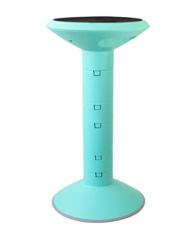 Storex Active Tilt Stool – Ergonomic Seating for Flexible Office Space and Standing Desks, Adjustable 12-24 Inch Height, Teal (00325U01C)
