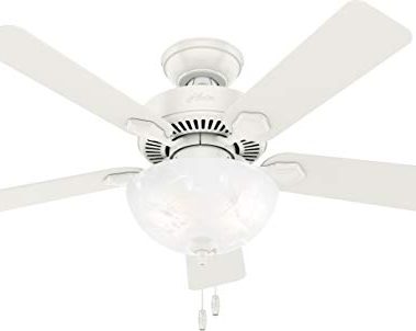 Hunter Fan Company, 50905, 44 Inch Ceiling Fan with Light, Swanson Fresh White LED Fan, Pull Chain