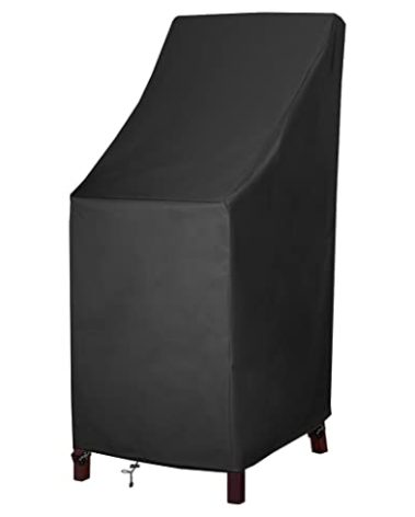 MAVINCHER Stackable Patio Chair Covers, High Back Outdoor Chair Covers, 600D Heavy Duty Waterproof Lawn Outside Barstool Furniture Covers,Fits for 4-6 Stackable Dining Chairs,27"W x 27"D x 49"H,1 Pack