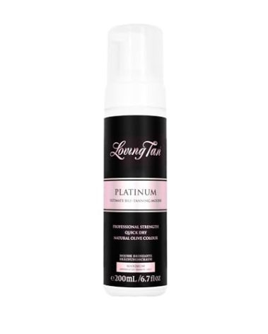 Loving Tan Platinum Self Tanning Mousse, Dark - Streak Free, Natural Looking, Professional Quality Sunless Tanner- 10+ Self Tan Applications per Bottle, Cruelty Free, Naturally Derived DHA- 6.7 Fl Oz