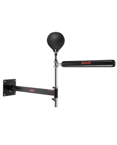 VEVOR Wall-Mounted Boxing Spinning Bar, Reflex Boxing Bar with Punching Ball, Spinning Bar with Gloves, Adjustable Reflex Speed Trainer, Boxing Training Equipment for Kickboxing, MMA, Fitness
