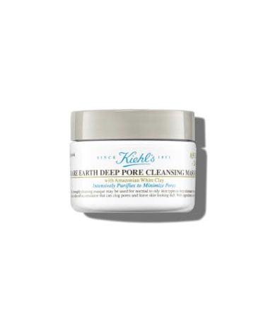 Kiehl's Rare Earth Deep Pore Cleansing Mask, Oil-Minimizing Face Mask for Clogged Pores, Detoxifies & Refines Skin, Absorbs Excess Oil, with Amazonian White Clay & Aloe Vera - 0.95 fl oz