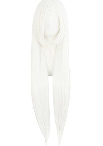 MapofBeauty 32" 80cm Long Straight Anime Costume Cosplay Wig Party Wig (White)