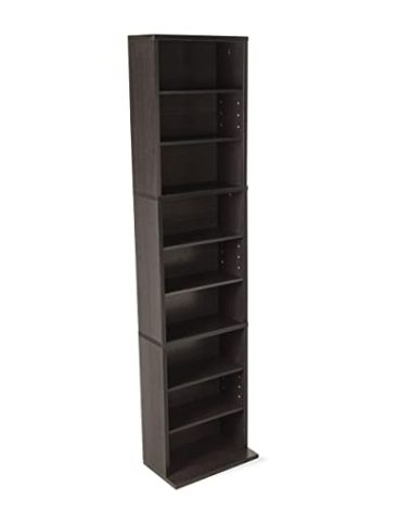 Atlantic Summit Media Storage Cabinet – Protects & Organizes Prized Music, Movie, Video Games or Memorabilia Collections, PN 74735727 in Espresso