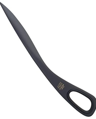 ALLEX Letter Opener Black 6.7" Sword Envelope Opener Knife, Japanese Stainless Steel Blade [Non-Stick Fluorine Coating], Mail Opener Paper Knife Tool All Metal, Made in Japan