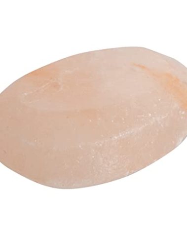 Pure Himalayan Salt Works Flat Oval Massage Stone, Pink Crystal Hand-Carved Stone for Massage Therapy, Deodorant and Salt and Sugar Scrubs, 2.5” W x 3.5” L x 1” D