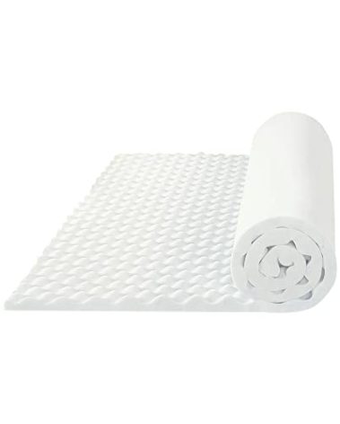 Zayton 1-inch Convoluted Foam Mattress Topper with Egg Shell Design | Breathable, Soft, and Comfortable Bed Toppers for Back Pain, Orthopedic Support for Better Sleep, Full, White