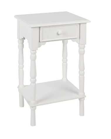 Decor Therapy Jane 1-Drawer Accent Table, Satin White