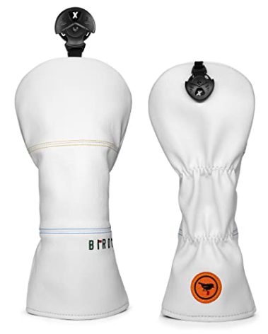 Golf Headcovers Golf Driver Fairway Hybrid Head Cover Golf Blade Mallet Putter Cover Birdie Design Premium Leather Waterproof Driver Fairway(FW) Wood Hybrid(UT) with Number Tags (for Fairway(1pcs))