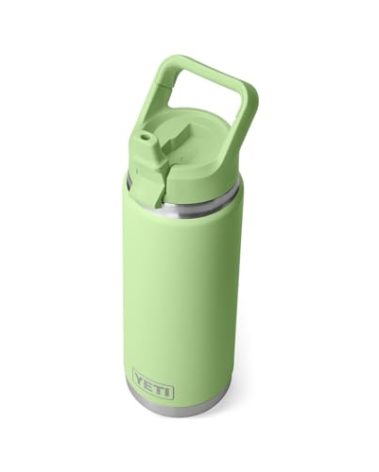 YETI Rambler 26 oz Bottle, Vacuum Insulated, Stainless Steel with Color Matching Straw Cap, Key Lime
