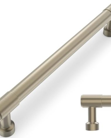 BUKOBYHE 6 Pack 10 Inch(254mm) Kitchen Cabinet Handles Champagne Bronze Cabinet Pulls Alloy Drawer Pulls Solid Cabinet Hardware