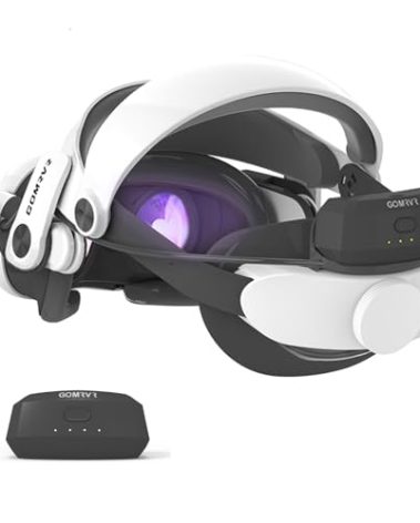 GOMRVR Comfort Battery Head Strap 5000mAh Compatible with Meta Quest 3/Quest 3S, for Enhanced Comfort and Immersion in VR Gaming (5000x2 mAh Battery Head Strap)