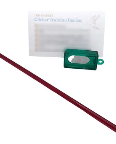 LBH MARKET Bird Clicker Training Kit with Target Stick, Red or Yellow, Professional Training Set for All Bird Breeds (Red)